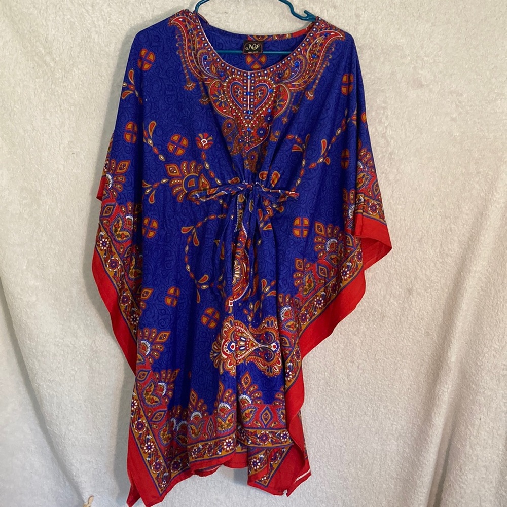NF shift kaftan poncho dress with cinchable waist